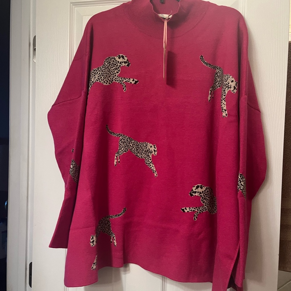 NWT Entro leopard sweater size L